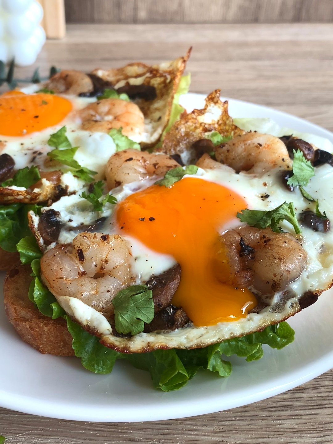 Mushroom, Shrimp & Egg Toast